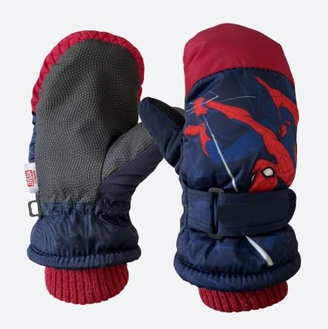 NPPHCYG Kinder Handschuhe Spiderman handschuhe Wasserdichte Avengers Regenhandschuhe mit Fleece-futter Warme Winter Superheld Snowboard Gloves für Jungen Mädchen von NPPHCYG