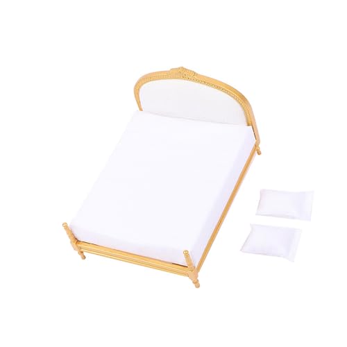Detailliertes Miniatur-Schlafzimmer-Design, goldener Stoff, Doppelbett, Modell für Sammlerhäuser, Miniatur-Schlafzimmer-Dekorationen für Puppenhäuser Detailliertes Miniatur-Schlafzimmer-Design, goldener Stoff, Doppelbett, Modell für Sammlerhäuser, Miniatur-Schlafzimmer-Dekorationen für Puppenhäuser von NPXUAMTJ