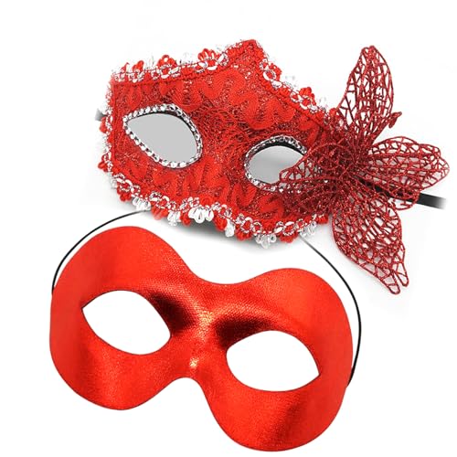 NPXUAMTJ Paar Schwarze Partymasken Mit Elegantem Schmetterlingsdetail Einzigartiger Stil Mit Schmetterlingsseite Verziert Maskerade Maskenzubehör von NPXUAMTJ