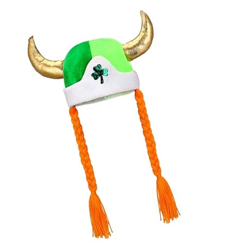 NPXUAMTJ Shamrocks Clovers Baenie Caps Mit Geflecht Funny Novel Baenie Patrick's Day Skull Caps Baenie Irish Party Supplies von NPXUAMTJ