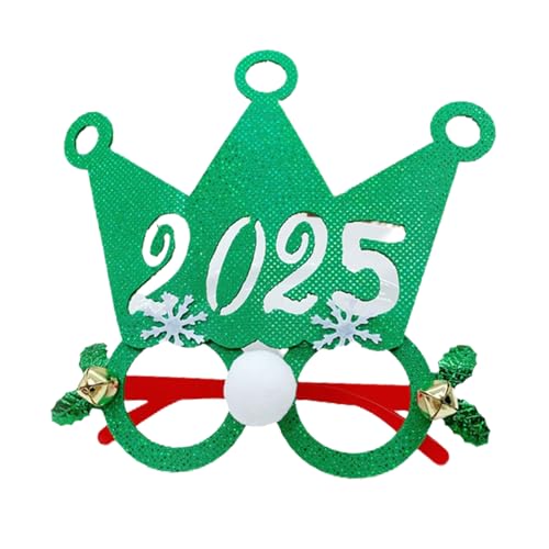 NPYQ 2025 Weihnachten Gläser Glitzernde Gläser Bunte Augen Rahmen Silvester Gläser Pailletten Brillen Party Dekoration von NPYQ