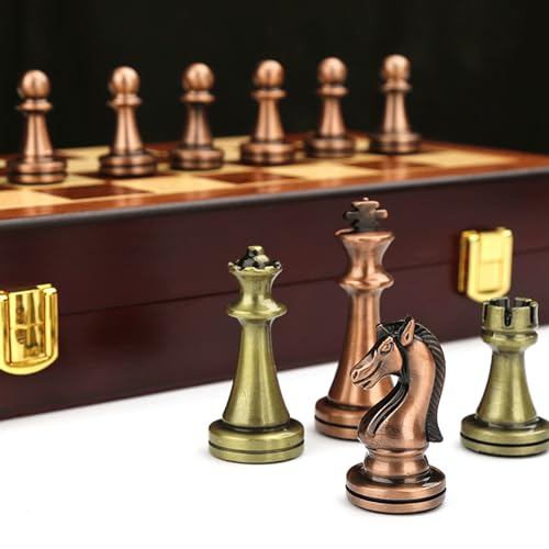 NPYQ Schachbrett Für Kinder Und Erwachsene Reiseschachspiel Handgefertigtes Schachspielbrett Set Zartes Klappholz Schachspiel Schachbrett Set von NPYQ