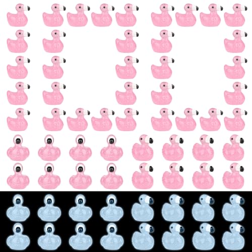 100 Stück Mini-Flamingo aus Kunstharz, Mini-Leuchtharz-Flamingo Flamingo-Flammenpunkte Bastelspielzeug für Kuchendekoration Geburtstagsparty-Geschenk und Heim Puppenhaus Dekoration von NQEUEPN