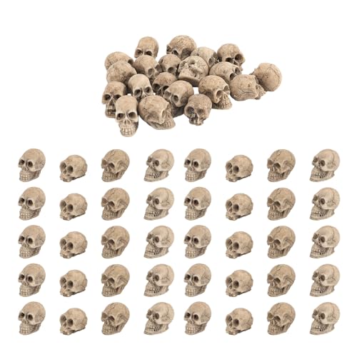 40stk Halloween-Mini-Totenkopf, 1,8cm Miniatur-Skelettköpfe Kleine Totenköpfe aus Kunstharz Tischdekoration für Halloween-Foto-Requisiten Partydekorationen Spukhaus Landschaft Zubehör von NQEUEPN