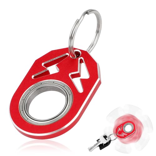 Fidget-Schlüsselanhänger-Spinner, Metall Drehender Schlüsselanhänger Tragbar Spinner-Schlüsselhalter-Spielzeug Geschenk für Erwachsene Männer Frauen Teenager Fingerübung (Rot) von NQEUEPN