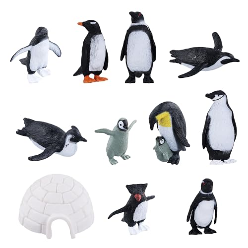 11St Mini Pinguin Figuren, Realistisch Pinguin Figuren Klein Arktis Miniatur Pinguin Figuren Pinguin Kuchenaufsatz Mini Pinguin Spielzeug für Partyzubehör Geschenke für Kinder von NQEUEPN