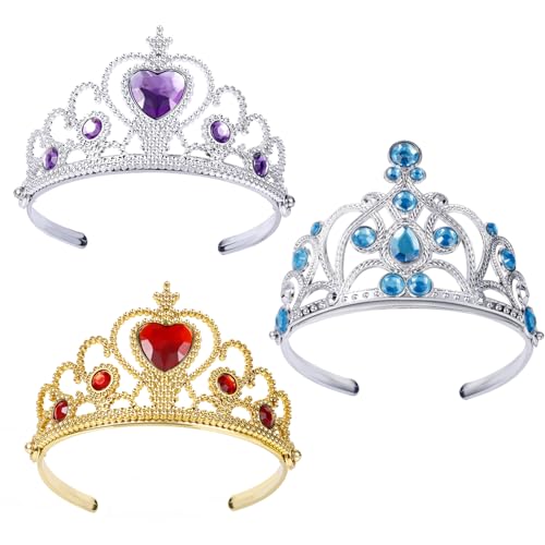 NQEUEPN 3stk Teiliges Geburtstagskronen-Tiara für Kleine Mädchen, Prinzessinnenkronen-Tiara Kleinkind-Tiara Prinzessinnen-Ankleidezubehör Prinzessinnen-Schmuckset Spielzeuggeschenk für Mädchen von NQEUEPN