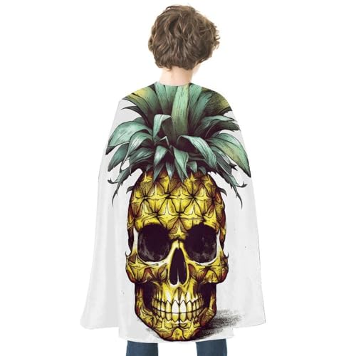 NQHJT Umhang für Damen und Herren, cooler Totenkopf-Ananas-Halloween-Umhang, wendbarer Umhang, Halloween-Kostüme, Erwachsenen-Umhang für Cosplay-Party von NQHJT