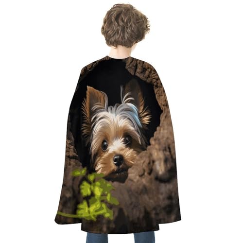 NQHJT Umhang für Damen und Herren, ein kleiner Yorkshire Terrier, Halloween-Umhang, wendbarer Umhang, Halloween-Kostüme, Erwachsenen-Umhang für Cosplay-Party von NQHJT