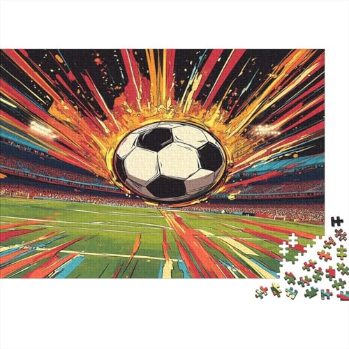 Fußball Jigsaw Puzzles 1000 Pieces Intellectual Challenge Unique Gift Wood Materials Educational Games for Kids 1000pcs (75x50cm) von NQHXLRUDC