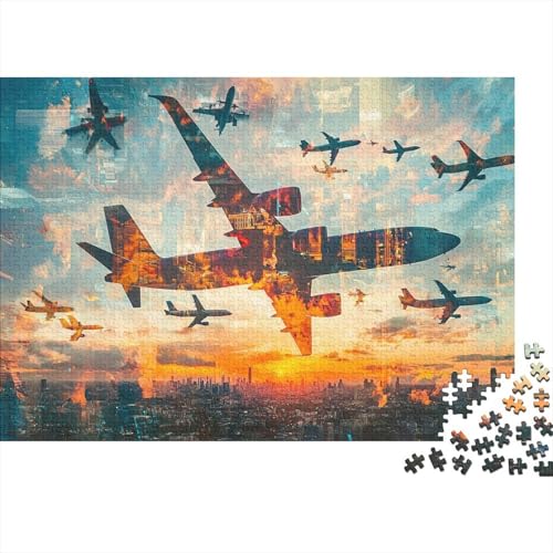 Kampfflugzeuge Jigsaw Puzzle 1000-Piece Intellectual Challenge Unique Gift Wood Eco-Friendly Materials Exhibition for Women Men 1000pcs (75x50cm) von NQHXLRUDC