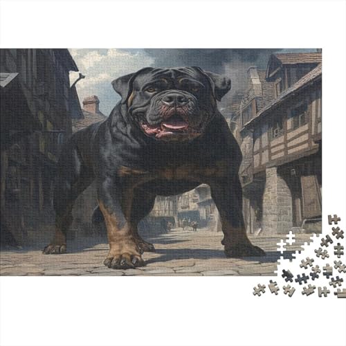 Rottweiler Jigsaw Puzzle 1000-Piece Difficult Unique Gift Wood Eco-Friendly Materials Educational Games for Adults 1000pcs (75x50cm) von NQHXLRUDC