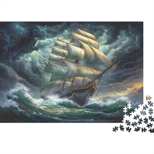 Segelboot Jigsaw Puzzles 1000 Pieces Intellectual Challenge Unique Gift Wood Materials Educational Games for Women Men 1000pcs (75x50cm) von NQHXLRUDC