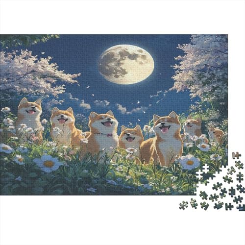 Shiba Inu Jigsaw Puzzles 1000 Pieces Intellectual Challenge Unique Gift Wood Eco-Friendly Materials Exhibition for Adults 1000pcs (75x50cm) von NQHXLRUDC