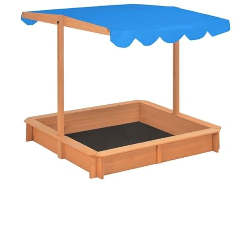 Hausgarten Sandkasten mit verstellbarem Dach Firwood 115x115x115cm von NQJIBUE