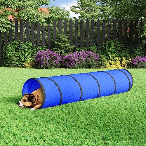 Outdoor Spielgeräte Hundetunnel Blau Ø 40x200 cm Polyester Spielzelte & Tunnel von NQJIBUE