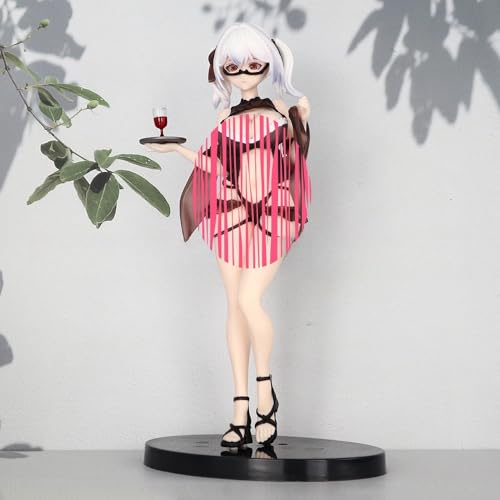 NSFWFIGUCI 11 Zoll Wine Waiter Gir 1/6 Ecchi Figur Anime Mädchen Figur, Waifu Figur, Hentaii Figur, Dekoration Ornamente Nime Sammlung Puppe Geschenk Modell Spielzeug von NSFWFIGUCI