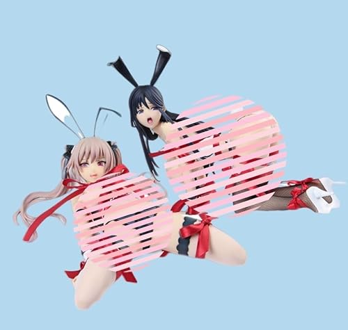 NSFWFIGUCI Ecchi Figur 1/4 Bunny Anime Girl Figur, Waifu Figur, Hentaii Figur, Dekoration Ornamentsnime Collection Puppe Geschenk Modell Spielzeug(2pcs-Hard Chest) von NSFWFIGUCI