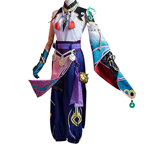 NSPSTT Xiao Cosplay Outfit Genshin Impact Cosplay Kostüm für Herren Halloween Kostüm Xiao Cosplay Tattoo, L von NSPSTT