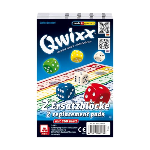 NSV - 4016 - QWIXX - Ersatzblöcke 2er Set - Würfelspiel von NSV