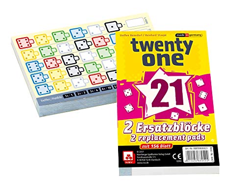 NSV - 4047 - TWENTY ONE - Ersatzblöcke 2er Set - Würfelspiel von NSV