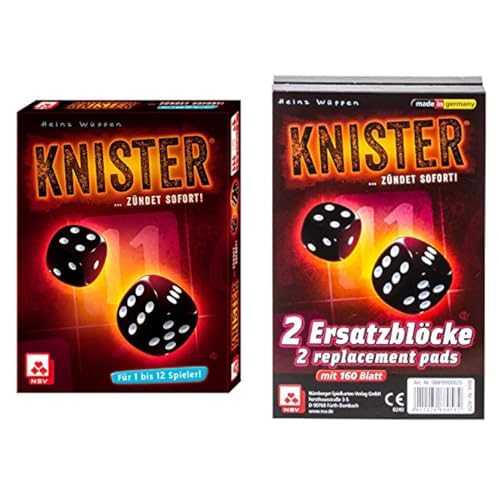 NSV - 4050 - KNISTER - Würfelspiel & - 4051 - KNISTER ZUSATZBLÖCKE (2er) - Würfelspiel von NSV