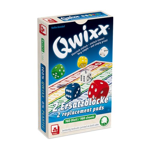 NSV - 5308 - QWIXX - Natureline - Ersatzblöcke 2er Set - plastikfreies & nachhaltiges Würfelspiel von NSV