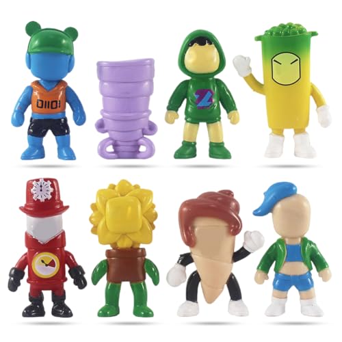 NTEVXZ 8 Stück Stumble Figuren Set,Stumble Cartoon Figure,Stumble Thema Figure,Kuchen Topper für Kinder Geburtstag Party,Geschenke für Stumble Fans,Party Supplies von NTEVXZ