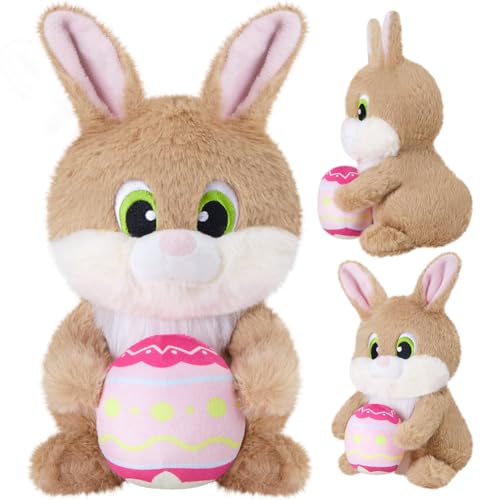 NTEVXZ Kuscheltier Hase 25cm Plüsch Hase Stofftier Kuscheltiere Kaninchen Plüsch Puppe Kaninchen mit Ostereierni Plüschtier Geschenk für Mädchen Kinder Jungen von NTEVXZ