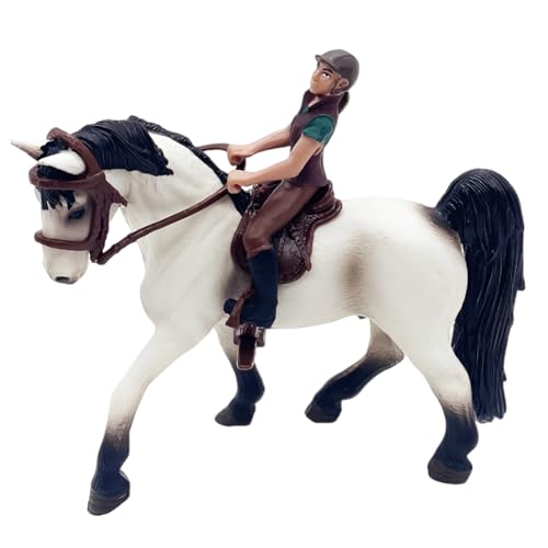 NTEVXZ Pferd Reiter Modell,Realistische Pferdefiguren,Pferde Figur mit Rider Sattel,Realistische Pferde Figuren,Pferd Cake Topper,Kinder Geschenk, Pädagogisches Spielzeug von NTEVXZ