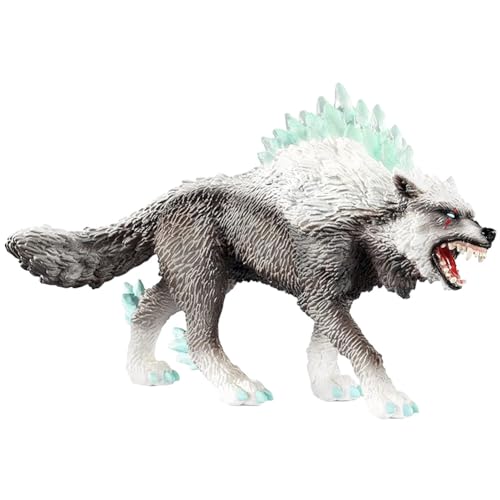 Wolf Figur Spielzeug,Hohe Simulation Kunststoff Lebensechte Wolf Figuren Wildtier Spielzeugfiguren Modell Dekoration,Realistische Gefährliche Fantasy Monster Actionfigur,Spielzeug für Kinder(A2) von NTEVXZ