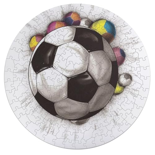 195-teiliges Puzzle für Erwachsene, personalisiertes Bild, Puzzle, Fußball, Zeichnung, individuelles Holzpuzzle für Familie, Geburtstag, Hochzeit, Spielabende, Geschenke, Tier-Airen-Form-Puzzle von NTVOWPZO