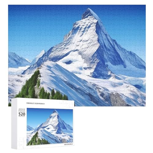 520 Teile Puzzle für Erwachsene, personalisiertes Bilder-Puzzle, schöner Schneeberg, 2, individuelles Holzpuzzle für Familie, Geburtstag, Hochzeit, Spielabende, Geschenke, Tierpuzzle von NTVOWPZO