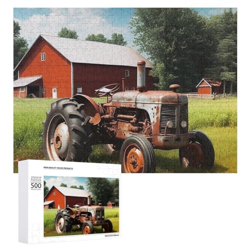 Puzzle für Erwachsene, 1000 Teile, herausforderndes GameCompany, Bauernhof-Traktor-Puzzle mit Buchstaben auf der Rückseite, personalisiertes Puzzle, perfekt für Spieleabende von NTVOWPZO