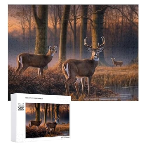 Puzzle für Erwachsene, 1000 Teile, herausforderndes Spiel, Natur, Wildtiere, Hirsche, Puzzle mit Buchstaben auf der Rückseite, personalisiertes Puzzle, perfekt für Spieleabende von NTVOWPZO