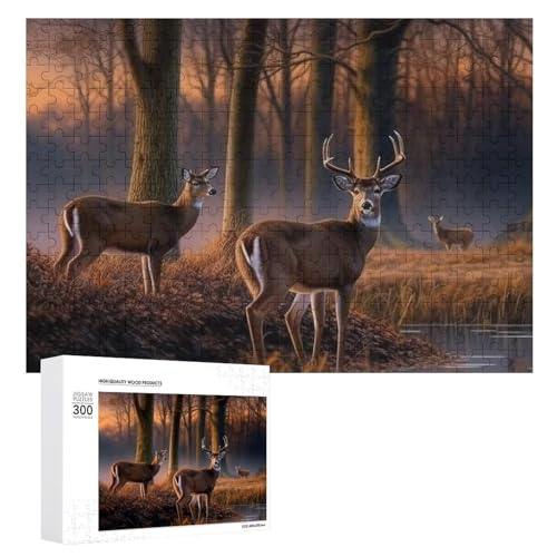 Puzzle für Erwachsene, 1000 Teile, herausforderndes Spiel, Natur, Wildtiere, Hirsche, Puzzle mit Buchstaben auf der Rückseite, personalisiertes Puzzle, perfekt für Spieleabende von NTVOWPZO