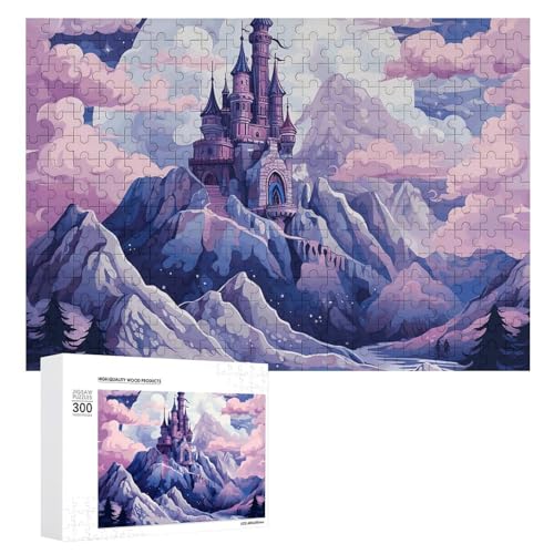 Puzzle für Erwachsene, 1000 Teile, herausforderndes Spiel, Wolken über dem Schloss, Puzzle mit Buchstaben auf der Rückseite, personalisiertes Puzzle, perfekt für Spieleabende von NTVOWPZO