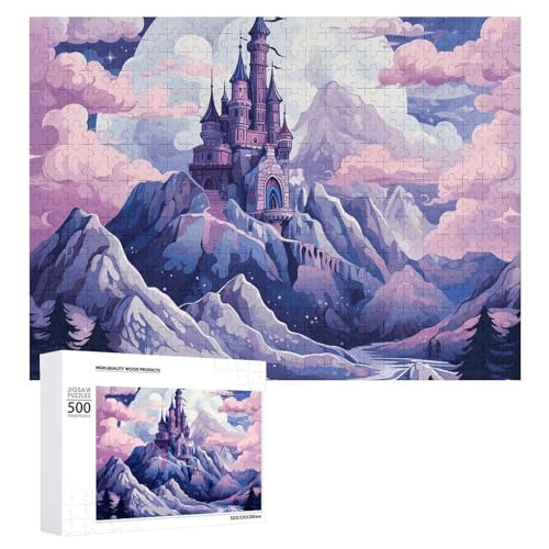 Puzzle für Erwachsene, 1000 Teile, herausforderndes Spiel, Wolken über dem Schloss, Puzzle mit Buchstaben auf der Rückseite, personalisiertes Puzzle, perfekt für Spieleabende von NTVOWPZO