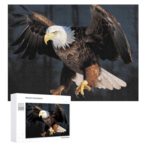 Puzzle für Erwachsene, 1000-teiliges Puzzle, herausforderndes Spiel, 3D-Kahlkopfseeadler-Puzzle mit Buchstaben auf der Rückseite, personalisiertes Puzzle, perfekt für Spieleabende von NTVOWPZO