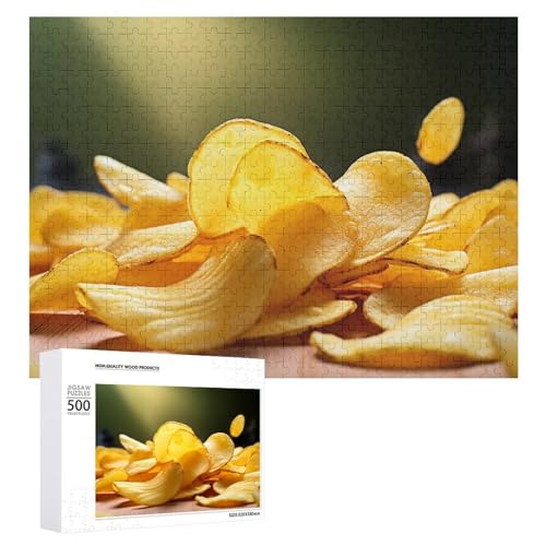 Puzzle für Erwachsene, 1000-teiliges Puzzle, herausforderndes Spiel, Kartoffelchips, Puzzle mit Buchstaben auf der Rückseite, personalisiertes Puzzle, perfekt für Spieleabende von NTVOWPZO