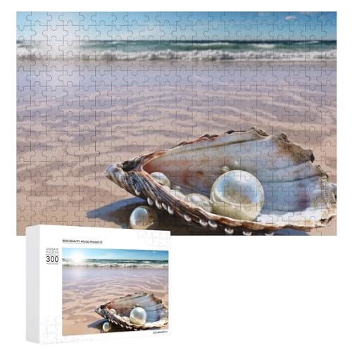 Puzzle für Erwachsene, 1000-teiliges Puzzle, herausforderndes Spiel, Ozean, Strand, Muschel, Perlenpuzzle mit Buchstaben auf der Rückseite, personalisiertes Puzzle, perfekt für Spieleabende von NTVOWPZO