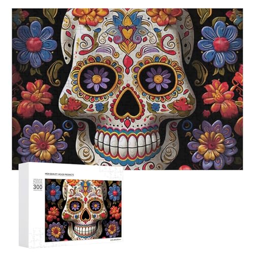 Puzzle für Erwachsene, 1000-teiliges Puzzle, herausforderndes Spiel, Sugar Skulls Puzzle mit Buchstaben auf der Rückseite, personalisiertes Puzzle, perfekt für Spieleabende von NTVOWPZO