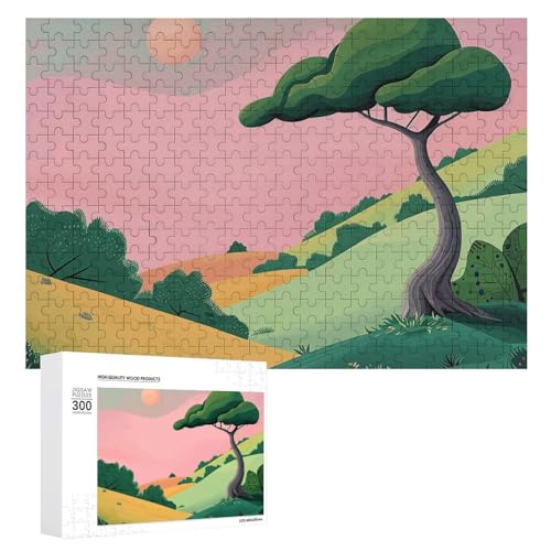 Puzzle für Erwachsene, 1000-teiliges Puzzle, herausforderndes Spiel, einige Bäume und Gras, Puzzle mit Buchstaben auf der Rückseite, personalisiertes Puzzle, perfekt für Spieleabende von NTVOWPZO