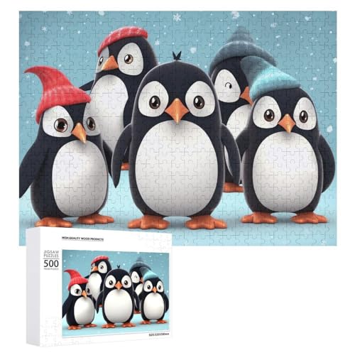 Puzzle für Erwachsene, 1000-teiliges Puzzle, herausforderndes Spiel, niedliches Pinguin-Puzzle mit Buchstaben auf der Rückseite, personalisiertes Puzzle, perfekt für Spieleabende von NTVOWPZO