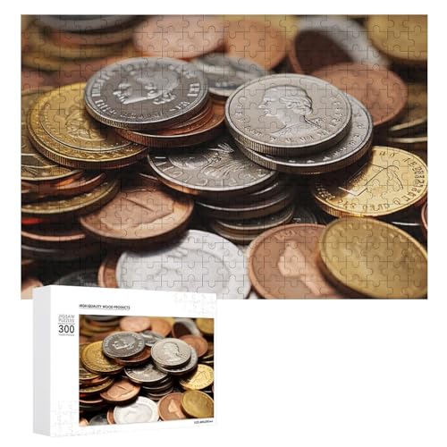 Puzzle für Erwachsene, 1000-teiliges Puzzle, herausforderndes Spielgeld-Münz-Puzzle mit Buchstaben auf der Rückseite, personalisiertes Puzzle, perfekt für Spieleabende von NTVOWPZO