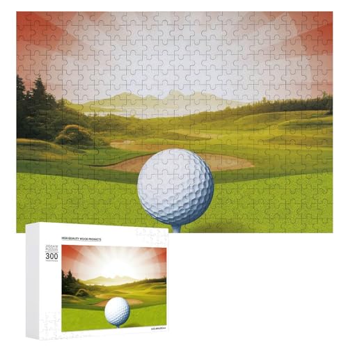 Puzzle für Erwachsene, 300-teiliges Puzzle mit Buchstaben auf der Rückseite, Holzpuzzle, Golf, Sport, fertiges Puzzle, anspruchsvolles Puzzle, perfekt für Spieleabende von NTVOWPZO