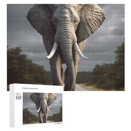 Puzzle für Erwachsene, 3D-Elefant, herausforderndes Spiel, Puzzle mit Buchstaben auf der Rückseite, personalisiertes Puzzle, perfekt für Spielabende, Heimdekoration, Geschenk von NTVOWPZO