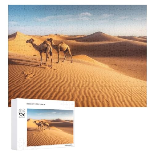 Puzzle für Erwachsene, 520 Teile, personalisiertes Bildpuzzle, Sanddünen in der Sahara, individuelles Holzpuzzle für Familie, Geburtstag, Hochzeit, Spielabende, Geschenke, Tierpuzzle von NTVOWPZO