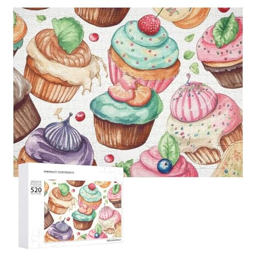 Puzzle für Erwachsene, Cupcakes, Donuts, Muffins, Zucker, herausforderndes Spiel, Puzzle mit Buchstaben auf der Rückseite, personalisiertes Puzzle, perfekt für Spielabende, Heimdekoration, Geschenk von NTVOWPZO