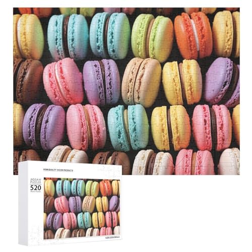 Puzzle für Erwachsene, Macaron-Keksaroma, Gebäck, herausforderndes Spiel, Puzzle mit Buchstaben auf der Rückseite, personalisiertes Puzzle, perfekt für Spielabende, Heimdekoration, Geschenk von NTVOWPZO